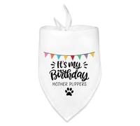 Dog Birthday Bandana Decorations Outfit It's My Birthday Mother Puppers Pet Dog Bandana Scarf Dog Birthday Party Decorations Supplies Birthday Gifts for Dogs