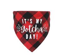 Dog Birthday Bandana Gotcha Day Pet Scarf,Dog Adoption Bandana for Boys and Girls Dogs,Cats,Scarf Bibs Accessories for Pet Birthday Gift (Red)
