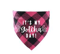 Dog Birthday Bandana Gotcha Day Pet Scarf,Dog Adoption Bandana for Boys and Girls Dogs,Cats,Scarf Bibs Accessories for Pet Birthday Gift (Pink)