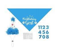 Dog Birthday Bandana Set - Adjustable Bandana with Numbers, Reusable Dog Hat Banner, Photo Booth Set, Cute Party Decorations for Small, Medium and Large Dogs, In