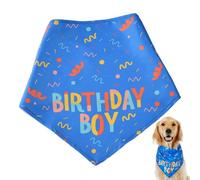 Dog Birthday Bandana - ShiningUU Triangle Scarf for Small & Medium Dogs, Cats & Dogs Bandana for Birthdays, Blue Pet Clothing Accessory for Birthday Party Supplies