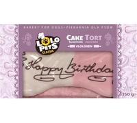 Dog Birthday Cake - Edible Bone-Shaped Treat with Natural Ingredients - Safe Colours - Handmade Decorations - Gift for All Dog Breeds & Sizes (250g, "Happy Birthday" Forest Fruits)