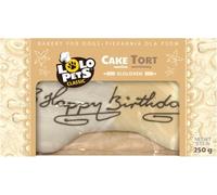 Dog Birthday Cake - Edible Bone-Shaped Treat with Natural Ingredients - Safe Colours - Handmade Decorations - Gift for All Dog Breeds & Sizes (250g, "Happy Birthday" Vanilla)
