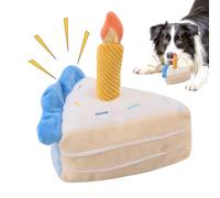 Dog Birthday Cake Plush - Chew Cake Toy Plush Cake Shaped Chew Toy for Interactive Dog Toy Realistic Birthday Cake Piece Home Animal Shelter Multipurpose Outdoor