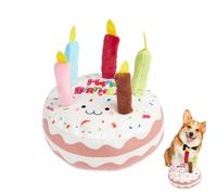 Dog Birthday Cake Toy Plush Birthday Cake Shaped Squeaky Dog Toys, Birthday Bone Squeaky Soft Plush Toy Dog Doll Toys For Small And Medium Dogs, Dog Enrichment Toys 17x17x9cm