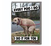 Dog Birthday Card Dog Every poo I do I do it for you Funny Birthday Card For Her For Him PET18