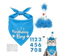 Dog Birthday Decorations Hat Numbers Adjustable | Dog Birthday Bandana Reusable Small Medium Large Pet Bandana Dog Hat Number Photo Booth Banner for Indoor Party Celebration