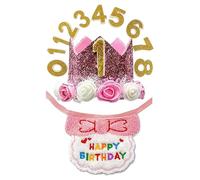Dog Birthday Party Decorations,Adjustable Bib Collar Scarf Hat with Number - Pet Birthday Decorations | for Pet Cat Adoption Small Animal Home Indoor
