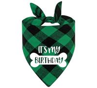 Dog Birthday Party Supplies, It’s My Birthday Scarf Pet Bandana Dog Birthday Gift for Small to Large Dogs Cats Pets (Green)