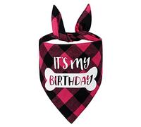 Dog Birthday Party Supplies, It’s My Birthday Scarf Pet Bandana Dog Birthday Gift for Small to Large Dogs Cats Pets (Pink)