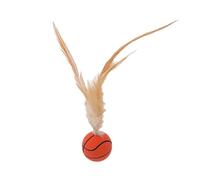 Dog Birthday Present Feather Elastic For Cats Interactive Bouncy With Feathers For Cats Mini Basketball Toys Exercise Cat Chew Toys Indoor With Feather Puppy 12 Weeks (B, One Size)