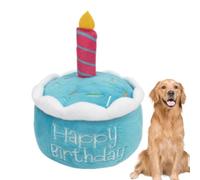 Dog Birthday Toys - Chew Toy, Plush Cake with Cute Hat, Dog Birthday Gift, Puppy Cupcake Plush Toy, Washable Dog Hat Toy