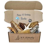 Dog Birthday Treat Box | Personalised Doggy Gift Box, Puppies First Birthday, Natural Dog Treat Hamper, Custom Puppy Healthy Selection Box