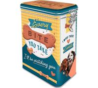 Dog Biscuit Treats Storage Tin, Nostalgic Art Dog Treats Clip Top Storage Tin