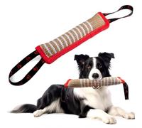 Dog Bite Tug Toy Durable Pull Toy with 2 Strong Handles Dog Interactive Toys for Medium to Large Dogs Interactive Puppy Pull Toy for Tug of War (Red)