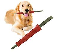 Dog Bite Tug Toy Leather Dog Training Bite Pillow Dog Training Rod Pet Tug of War Interaction Play Toy Puppy Training Interactive Toy with 2 Strong Handles