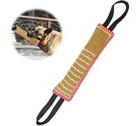 Dog Bite Tug Toy Puppy Training Interactive Toy with Two Handles for Medium Large Dogs Red+Yellow 30 * 7cm