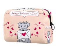 Dog Bites Love Envelope Cosmetic Bag for Women, Travel Toiletries Bags Large Makeup Handy Pouch Organiser Bag with Zipper