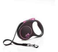 Dog Black Design M Tape Leash Flexi 5m Pink