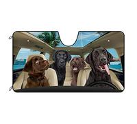 Dog Black Labrador On The Beach Windscreen Cover Keep Cooler Car Window Covers Block Uv Rays Windscreen Car Sunshades Universal For Suv Truck Summer S