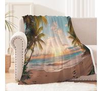 dog blanket 180x220 cm Coconut Trees On The Beach bed blankets Super Soft Polyester Throw for Couch Bed Outdoor Travel Use, Lightweight Warm Cozy Fleece EM2130-2179
