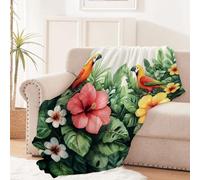 dog blanket 180x220 cm Tropical Rainforest Flowers bed blankets Super Soft Polyester Throw for Couch Bed Outdoor Travel Use, Lightweight Warm Cozy Fleece MF29-500