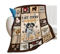 Dog Blanket Cute Shih Tzu Print Throw Blankets for Couch Sofa Bed Stuff Decor Lightweight Soft Cozy Fleece Plush Warm Flannel Bedding Blanket Pet Lover Gifts for Baby Boys Girls Kids Adults 60"x80"