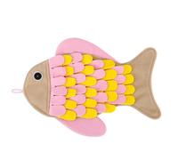 Dog Blanket Fish Shape Interactive Feeding Play Soft Fabric Construction Slow Feeding Training Accessory Stim Toy