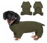 Dog Body Suit - Breathable Pet Pyjamas with Legs, Stretchy Dog Onesie for Shedding, Soft Recovery Suit Alternative to Cone After Surgery, Post-Op Surgical Shirt for Small Dogs, Army Green S