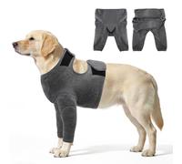 Dog Bodysuit After Surgery, Dog Clothing to Support Recovery After Surgery on the Front Legs, Elbow Protection for Dogs, Wound Protection for Dogs' Legs, Padding on the Elbow (Grey, S)
