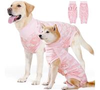 Dog Bodysuit Postoperative - Medical Harness for Dog Sterilization - Anti-Licking Wound Protector with Velcro Closure - Surgical Clothes for Dogs After Operation (Pink, L)