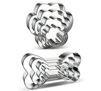 Dog Bone and Dog Paw Print Cookie Cutters Baking Set, Azflyife 8 Pieces Stainless Steel Metal Biscuit Cookie Mold for Homemade Treats