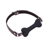 Dog Bone Mouth Gag Black Pet Bone Bite Ball Gag Bondage Silicone Restraint Slave SM Game for Lover Couple