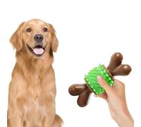 Dog Bone Teething Toy, Toothbrush Stick Cleaning Brush, Treat Dispensing Spikey Dog Chew Toys, Teething Aggressive Chewers Tough Toys for Puppy, Playtime
