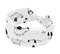 Dog Bones are Cute Headbands for Women Girls, Wide Headband, Knotted Cross Turban Head Band, Non Slip Hairband for Yoga Workout Running
