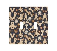 Dog Bones Paw Durable and Stylish Wall Plate – Full-Surface Print, Pc Material, Heat & Fade Resistant, Easy to Install