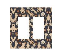 Dog Bones Paw Durable and Stylish Wall Plate - Full-Surface Print, Pc Material, Heat & Fade Resistant, Easy to Install