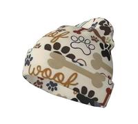 Dog Bones Paw Knitted Hat Cold Winter Hats Warm Unisex Classic Home And Working Outdoor Activities