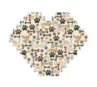 Dog Bones Paw Print Art Brick Puzzle Heart Shaped DIY Building Blocks Set 3D Jigsaw Home Decor 53 Pieces