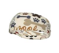 Dog Bones Paw Print Fashion Elastic Sports Headband Unisex High Absorption Sweat Band Hair Band For Running, Fitness, Tennis & Outdoor Activities