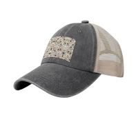 Dog Bones Paw Print Funky Premium Mesh Snap Back Summer Hat, Stylish Comfort Breathable Baseball Cap for Women Men