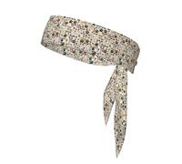Dog Bones Paw Print Headbands Soft Unisex Adjustable Headwraps, Hair Athletic Bands For Running, Tennis, Sports