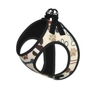 Dog Bones Paw Print Reflective No Choke Pet Vest Harness,Adjustable Soft Padded Dog Harness With Easy Control Handle
