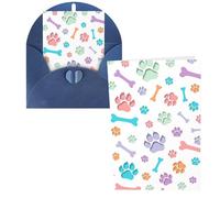 Dog Bones Paw Print Thank You Cards Greeting Cards With Envelopes Blank Note Cards 10x15 cm Perfect for Thank Yous Invitations