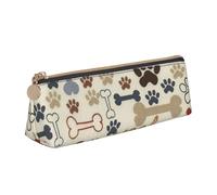Dog Bones Paw Print Triangle Pencil Case Large-Capacity Stationery Organizer Stylish Pens Pouch