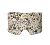 Dog Bones Paw Printed Sleeping Blindfold, Padded Ear Warmer Mask, Adjustable Head Wrap, for Deep Relaxation
