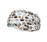 Dog Bones Paw Prints Headband Hair Sweat Headband Head Wrap Hair Non-Slip Stretchable Washable Makeup Headband