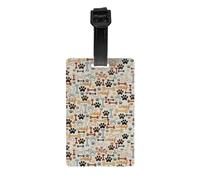 Dog Bones Paw Prints Print Flexible PVC Luggage Tag Versatile Suitcase and Backpack Tag Perfect for Christmas Gifting
