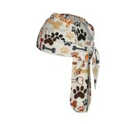 Dog Bones Paw Prints Print Helmet Skull Cap Quick Dry Bike Headwrap Lightweight Breathable One Size Adult Modern Beanie