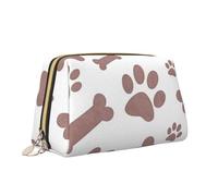 Dog Bones Paw Prints Print Makeup Bag Portable Versatile Toiletry Bag Large Capacity Cosmetic Bag for Women